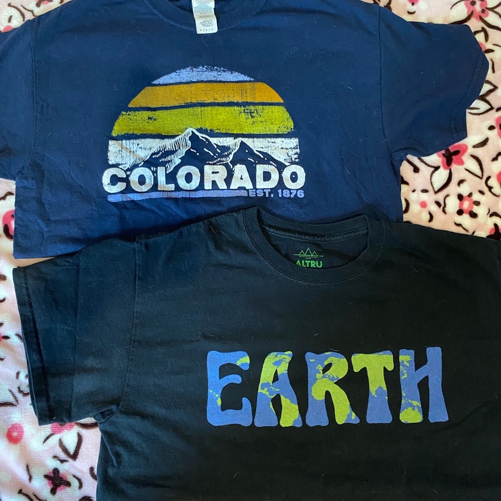 Altru Kids Earth and Colorado T-Shirts - Blue and Black